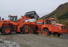 Gumikerekes homlokrakodók Doosan DL450-3