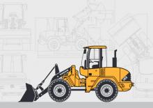 Gumikerekes homlokrakodók Volvo L45B
