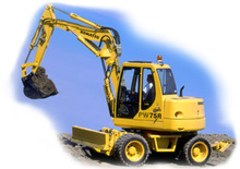 Gumikerekes kotrók Komatsu PW75-2