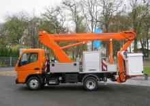 Tehergépkocsira szerelt csuklógémes munkaállványok Blumenbecker - Hubmeister® HM 16 TKI