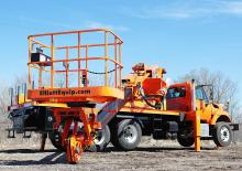 Tehergépkocsira szerelt teleszkópos munkaállványok Elliott Equipment H55F HiReach